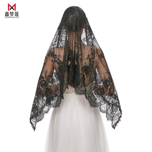 Cross-border foreign trade European and American style lace triangle veil wedding accessories wedding headdress bridal veil wholesale