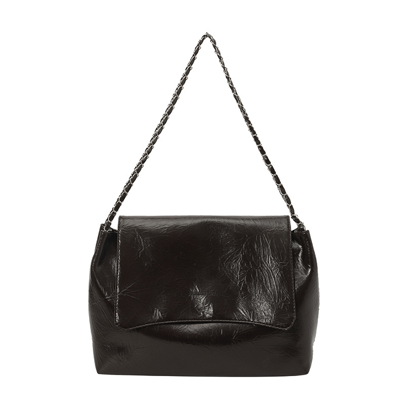 Retro Women's Shoulder Bag Solid Colour Crossbody Chain Handbag_voghion.com
