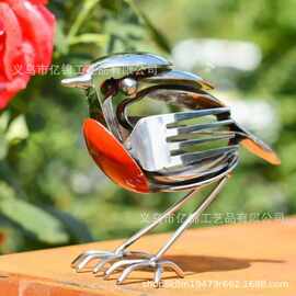 跨境便携式热销新Scrap Metal Art Sculpture知更鸟金属艺术雕塑