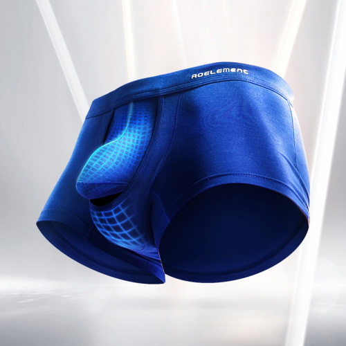 Men's underwear youth scrotum support bag bullet separated underwear modal u convex solid color separated boxer briefs
