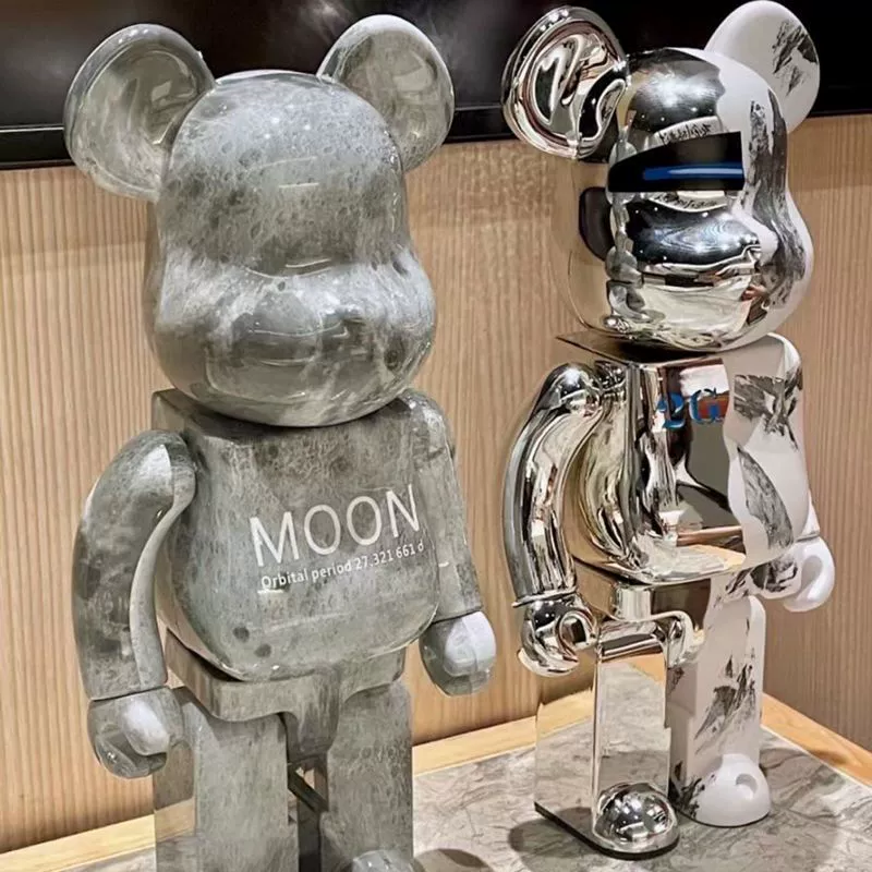 Bearbrick Violent Bear 1000%Plating Tide Playing Bear Hand -Office Toys Home Locker Ladder Van Gogh Qianqiu