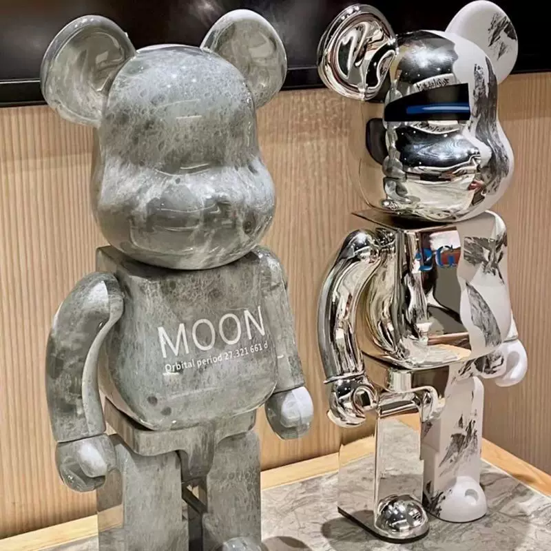 Bearbrick Violent Bear 1000%Plating Tide Playing Bear Hand -Office Toys Home Locker Ladder Van Gogh Qianqiu