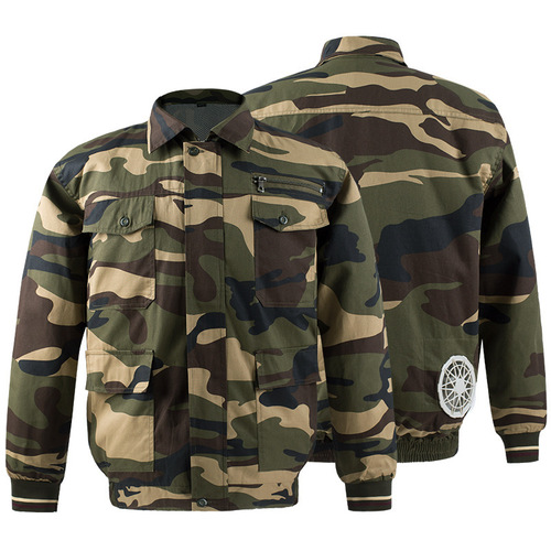 Summer cooling air conditioning suit with fan for men, work camouflage suit for women, cooling clothes for the construction site, work uniform.