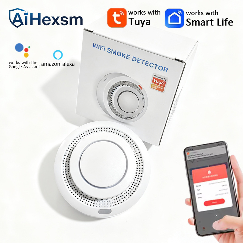 Tuya App Wifi Smart Smoke Detector Tuya Smoke Sensor Smoke Detector Alarm Tuya App Wifi Smart Smoke Detector Tuya Smoke Sensor Smoke Detector Alarm