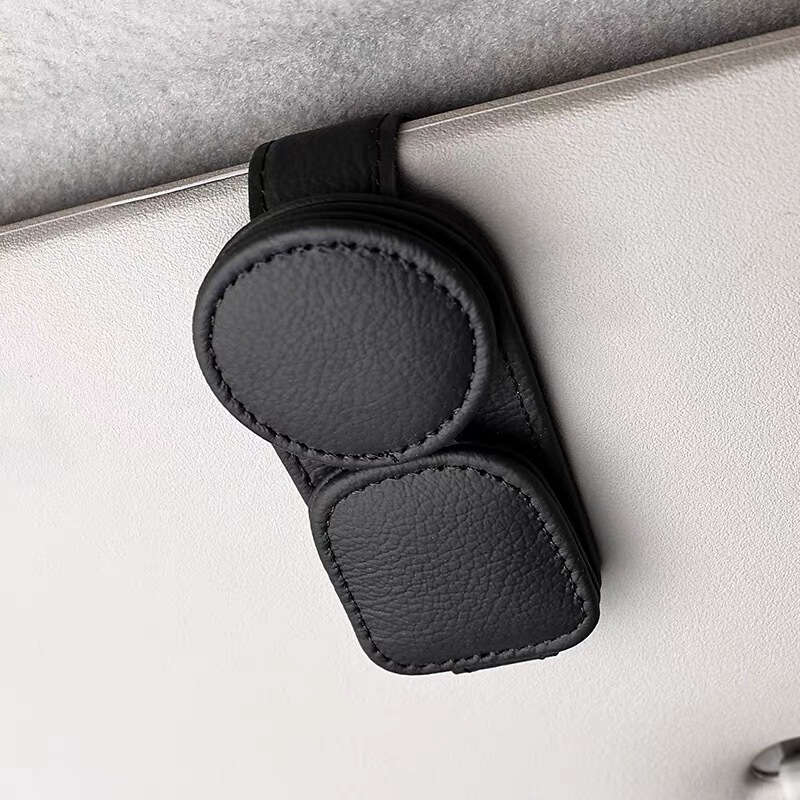 Cross-Border Car Glasses Clip, Car Glasses Holder, In-Car Sun Visor Storage Box, Car Sunglasses Clip, Multi-Functional Card Holder
