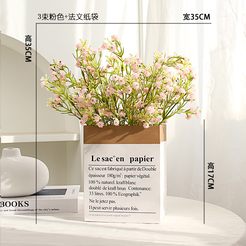 3 ramos de papel Rosa + francés