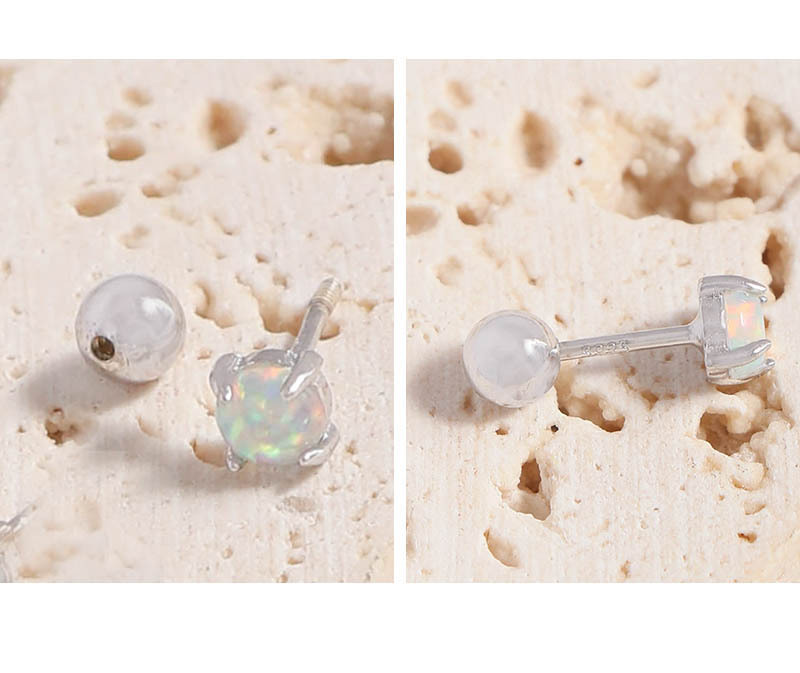 Fashion Geometric Sterling Silver Plating Zircon Ear Studs 1 Pair