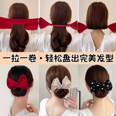 怠け者のツイストヘアアーティファクト 2025 新しい女の子ボールヘアアーティファクト蝶結びヘアピンヘアアクセサリー