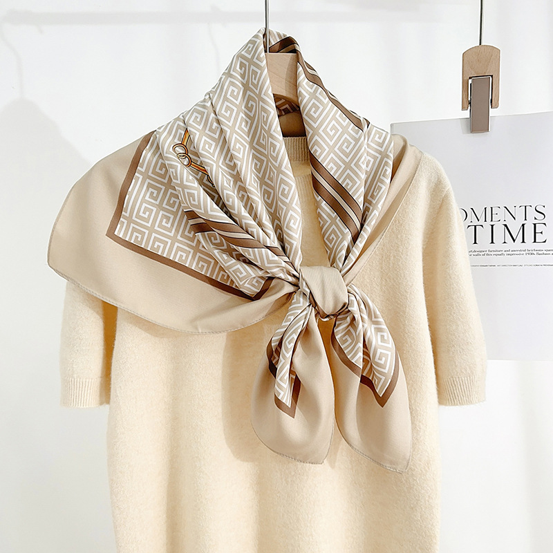 INS estilo de moda Geometría 90 bufandas de seda de estilo de lujo ligero nicho creativo bufandas decorativas profesionales