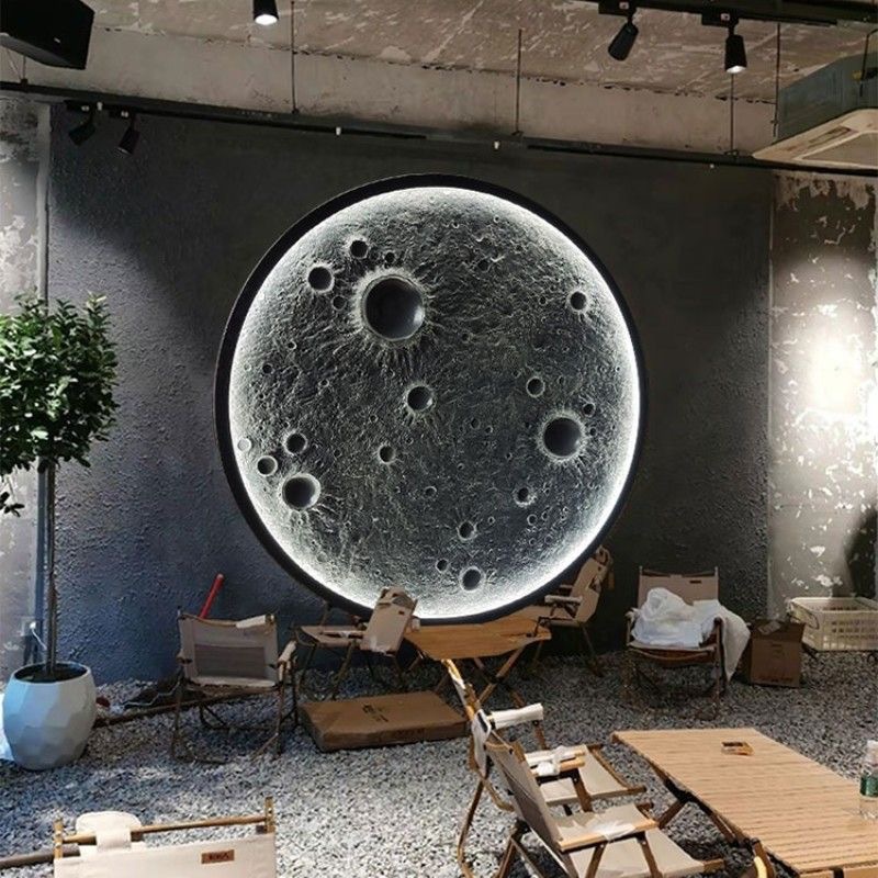 8 월 볼 벽 램프 현대 창조적 인 구호 표면 램프 간단한 거실 배경 벽 장식 램프 분위기 침실 램프