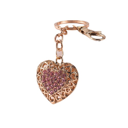 Creative Diamond Couple's Heart Car Keychain, Women's Bag Accessory, Love Keychain, Metal Pendant Ornament