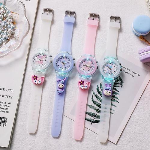 Soft Star Dew Watch Children's Luminous Electronic Elementary School Boys and Girls Toddlers Waterproof Cartoon Doll Quartz Watch