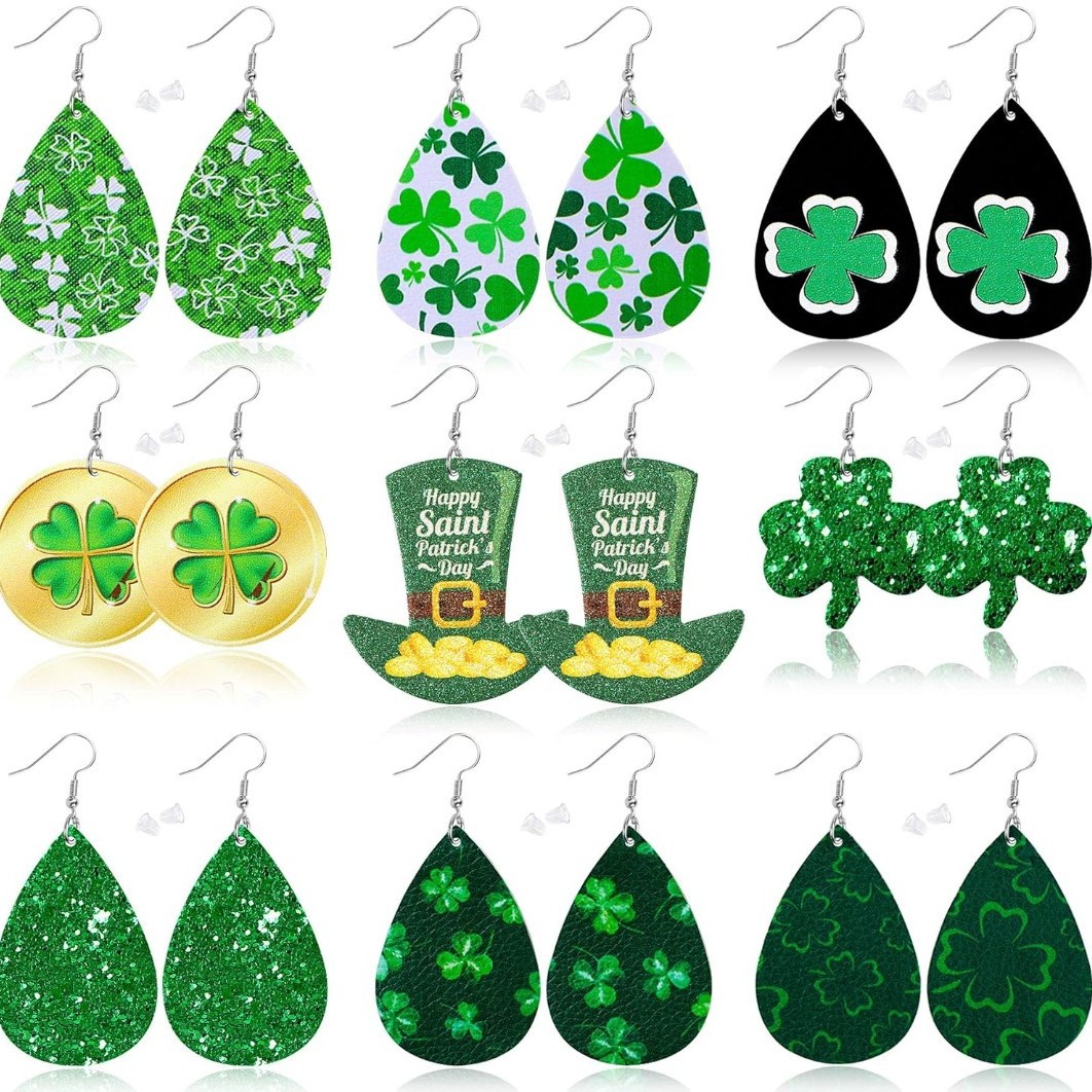 Wooden earrings drop-shaped