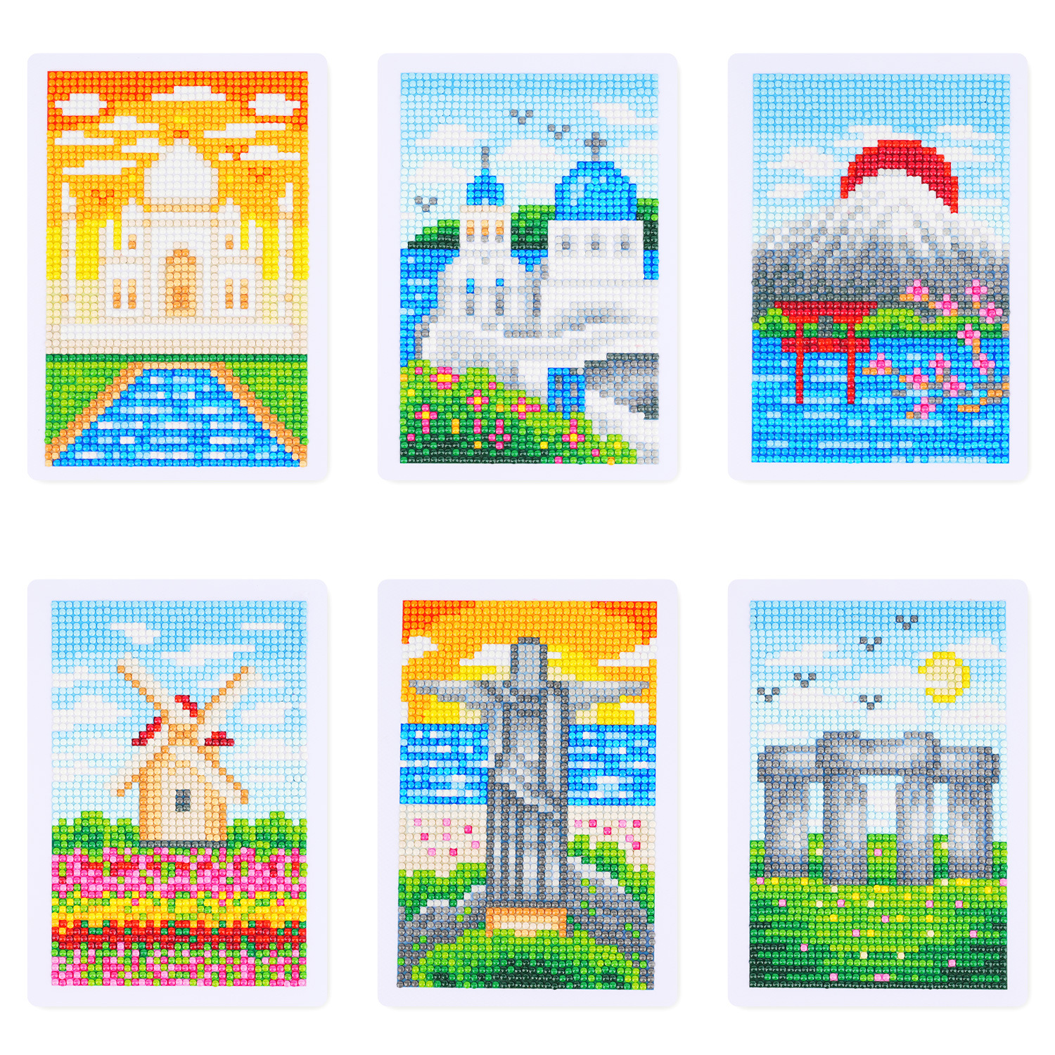 Pintura de diamante transfronteriza 5D 5 * 7 pulgadas sin marcos alrededor del mundo pinturas de píxeles pinturas decorativas de mampostería estación independiente venta caliente