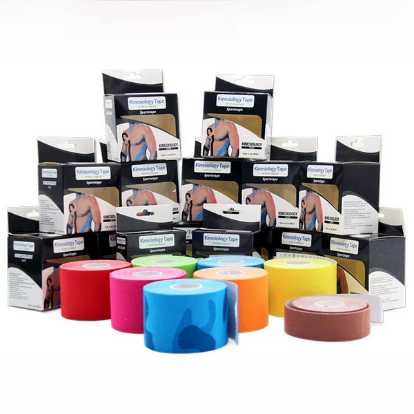 Wholesale Pre-Cut Muscle Tape Boxed Elastic Lifting Chest Tape Sports Tape Knee Pads Basketball Fitness Kinesiology Tape