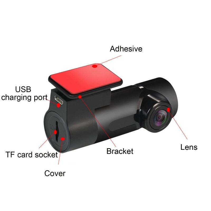 Car-Mounted Screenless Wifi Version Driving Recorder 1080P Night Vision No Installation Required Mobile Phone Connection Single Mirror Rearview Mirror