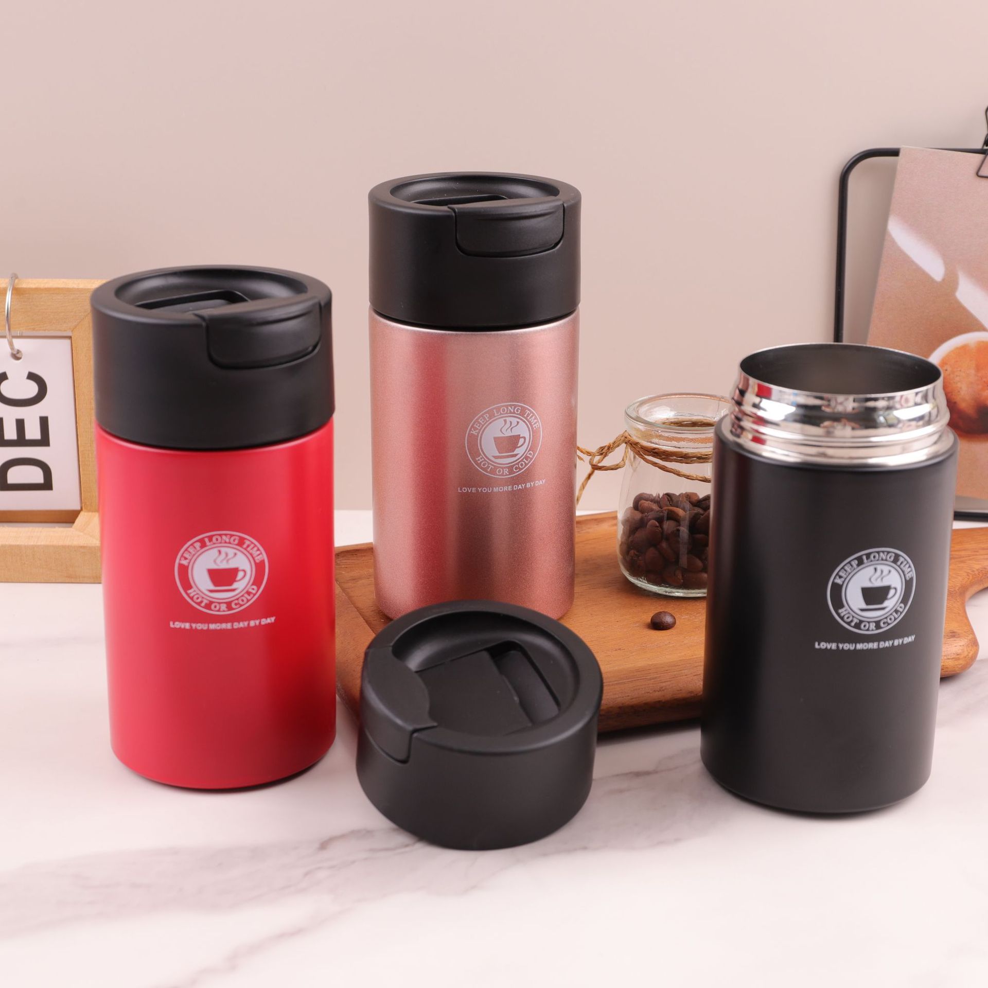 Taza de café de acero inoxidable 304 transfronteriza Taza de vacío Taza de vacío de doble capa de alto valor Taza de agua portátil de oficina