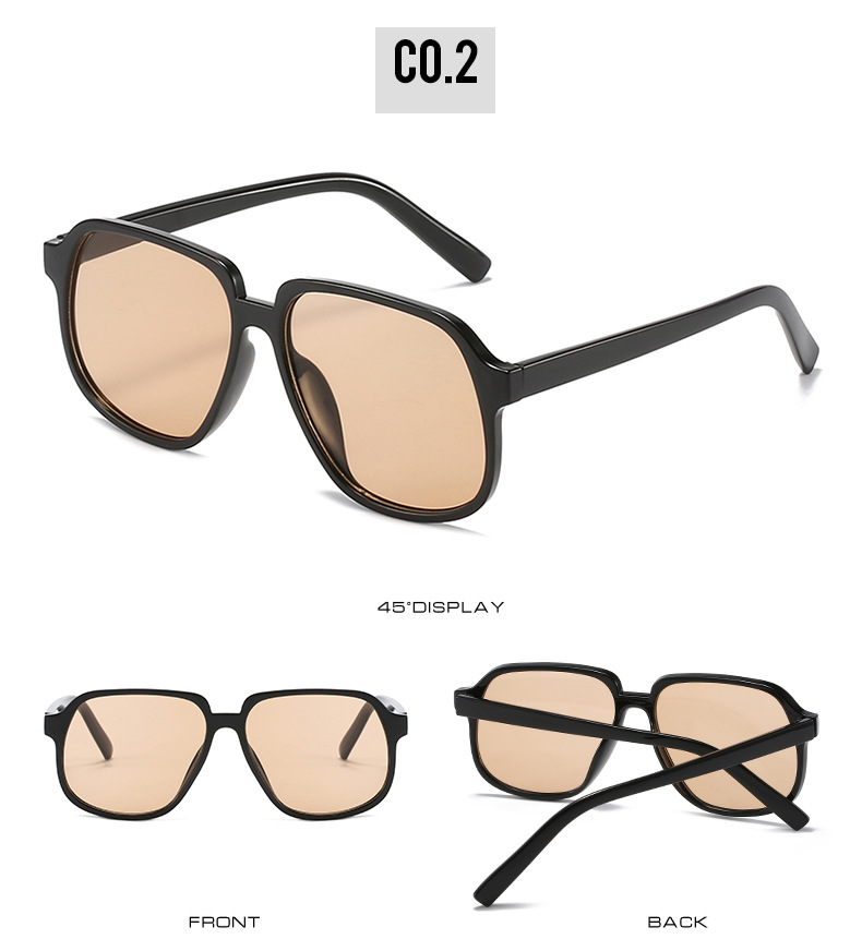 54g Weight Full Frame Glasses Structure Casual Square UV400 Protection Resin Square Full Frame Women's Sunglasses