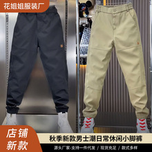 2025秋季新款时尚百搭休闲裤男士松紧腰小脚裤潮宽松哈伦裤厂家批