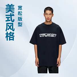 Essentianls跨境专线字母印花重磅纯棉高定短袖批发重磅纯棉t恤 h