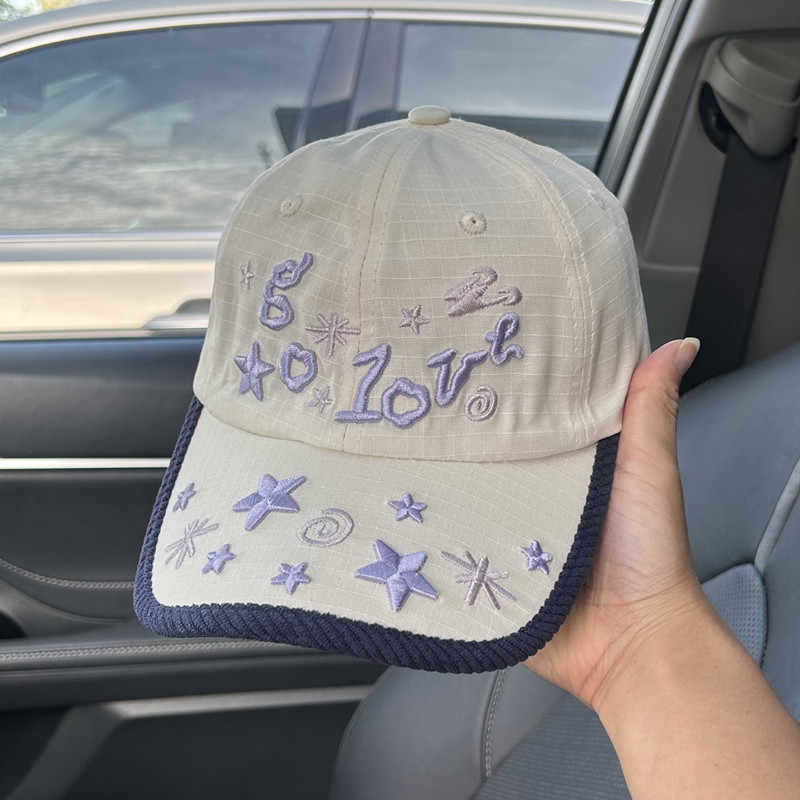 Sombrero de béisbol de letras bordadas tridimensionales nicho de diseño hip-hop americano calles gorra de boca de pato mujer versátil cara de moda