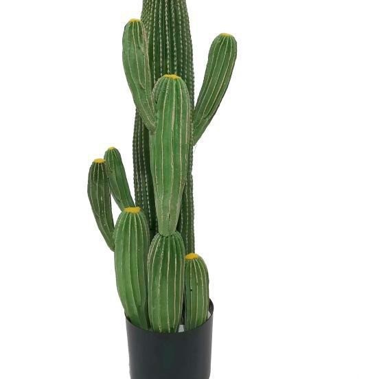 Simulación de cactus cactus en maceta gran planta tropical falsa columna de cactus escena interior decoración de ventana