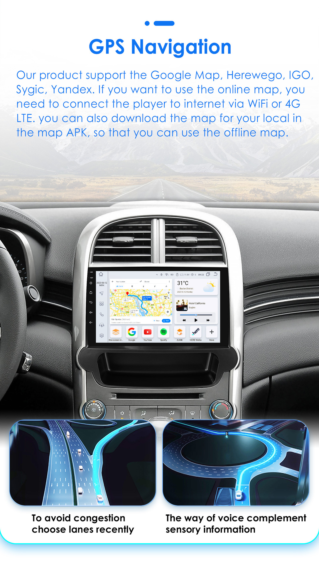 Suitable for 12-15 Chevrolet Malibu Android large screen car central control GPS navigation wireless Carplay