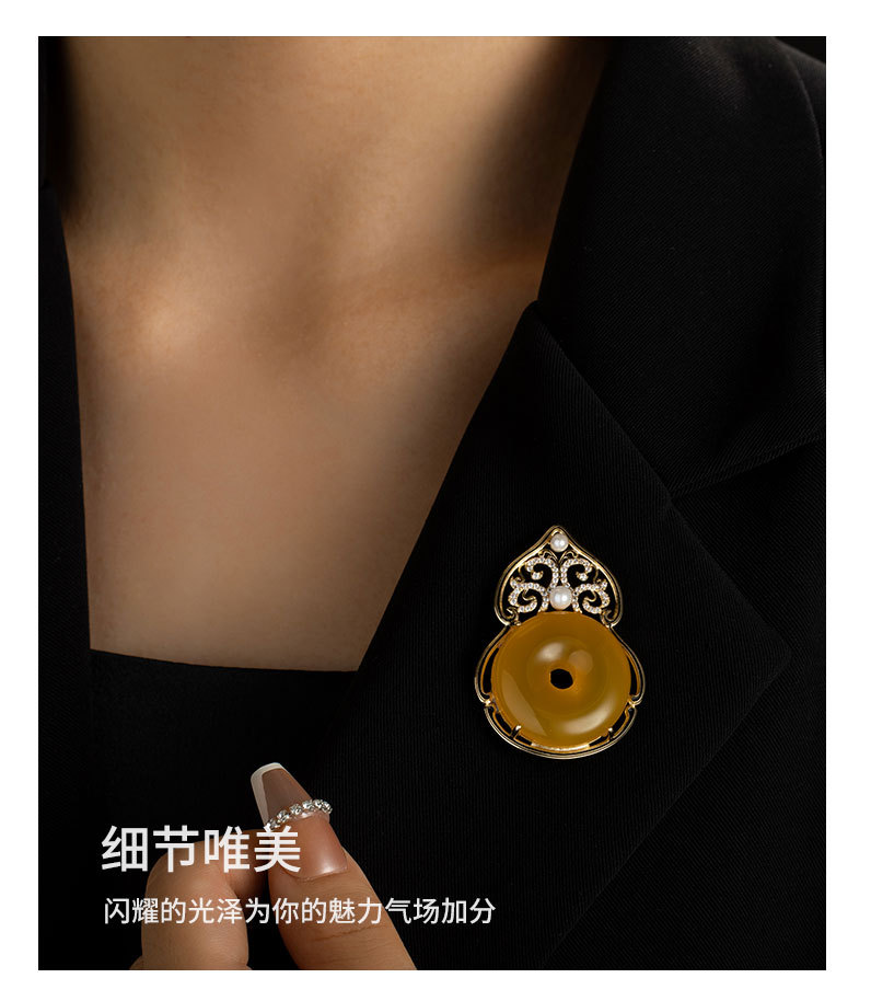 福禄吉祥葫芦高档胸针复古国风镂空花纹旗袍胸针新品时