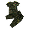 Children's camouflage fashionable flower boy costume, set for boys, with short sleeve