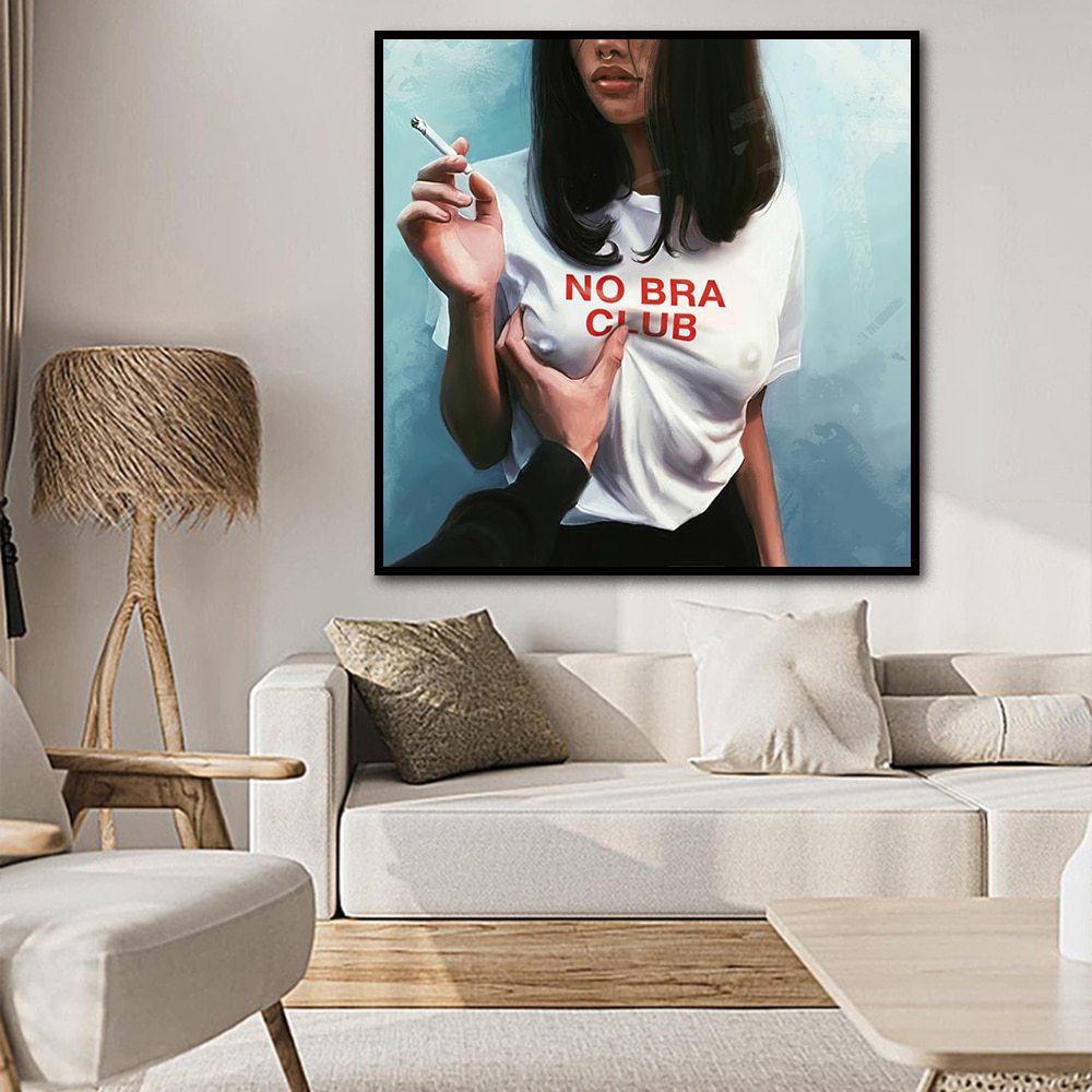 喷绘性感皇冠简约客厅装饰画北欧墙体海报装饰挂画美女帆布油画作