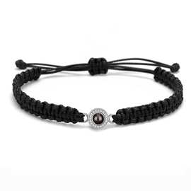 花朵形状投影手绳100种语言手链情侣款定 制彩色照片跨境外贸专供