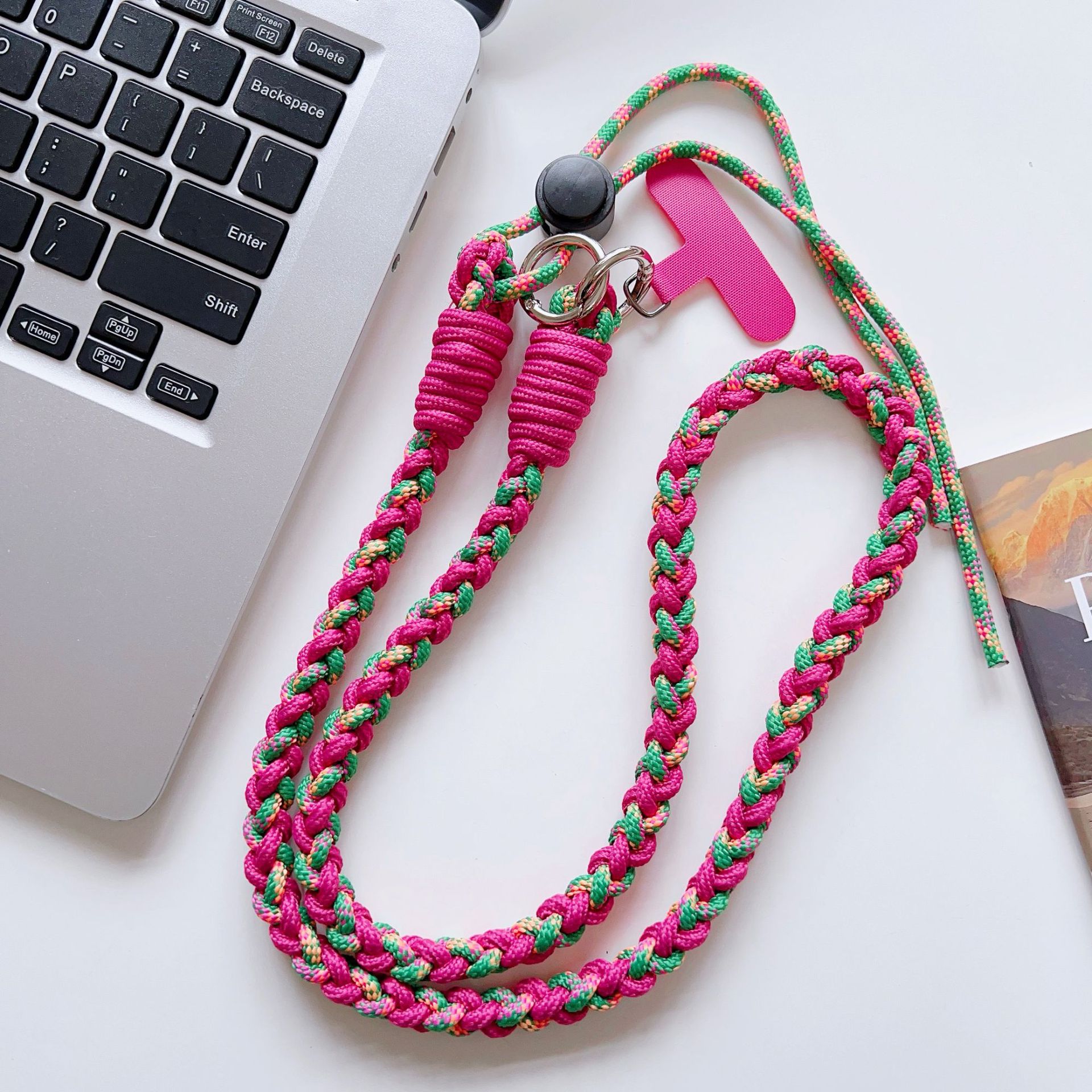 Color 4 hilos cuerda trenzada correa de mensajero de moda cordón de teléfono móvil cadena colgante resistente a la pérdida ajustable transfronterizo