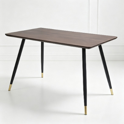 Mesa de Comedor Rectangular de Hierro y MDF Multifuncional para Restaurante image 1