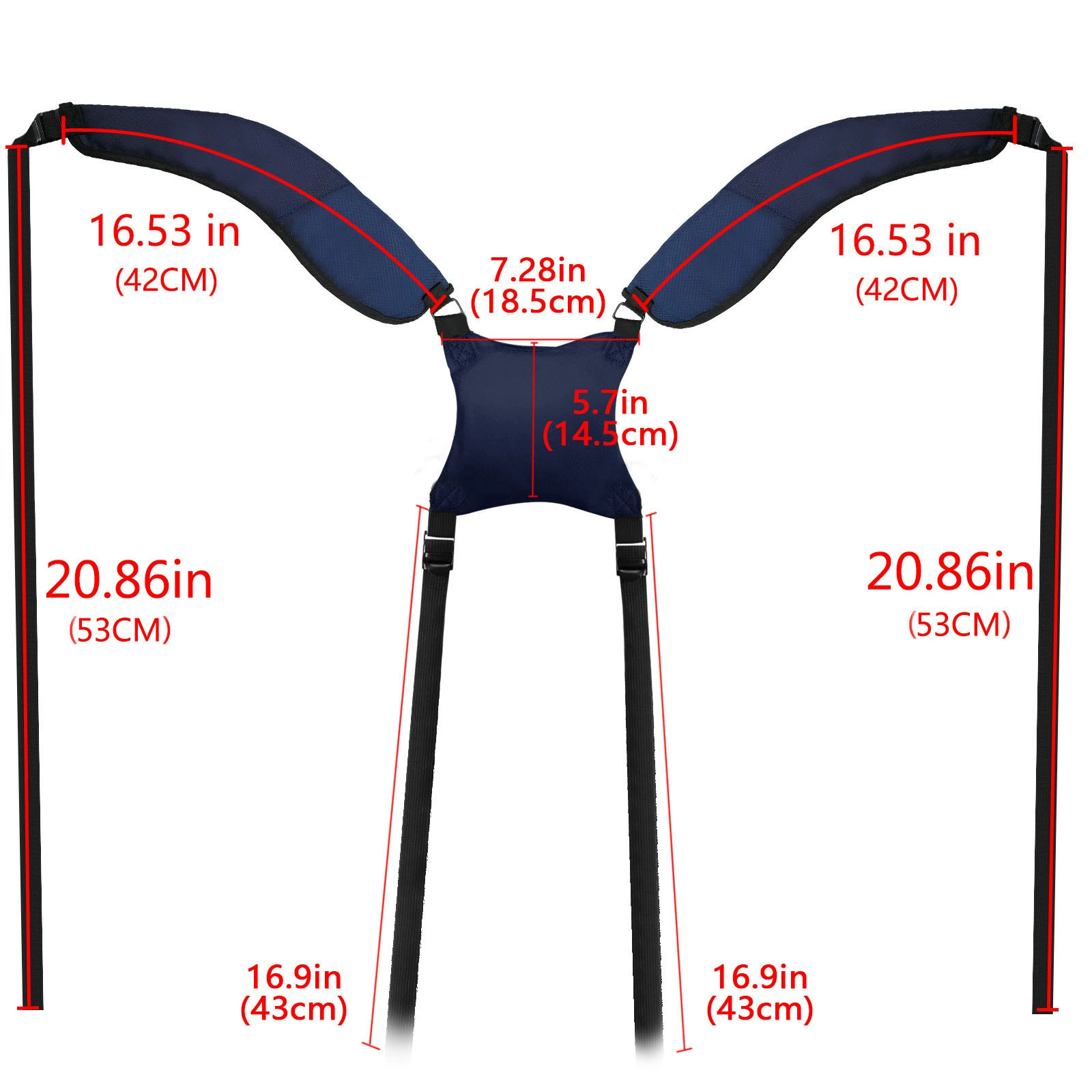 Golf bag straps cross-adjustment effort-saving shoulder straps