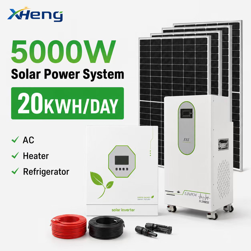 Solar Generator Complete Set 5Kw Household Energy Storage Battery Photovoltaic Energy Storage Battery Off-Grid Photovoltaic Power Generation System