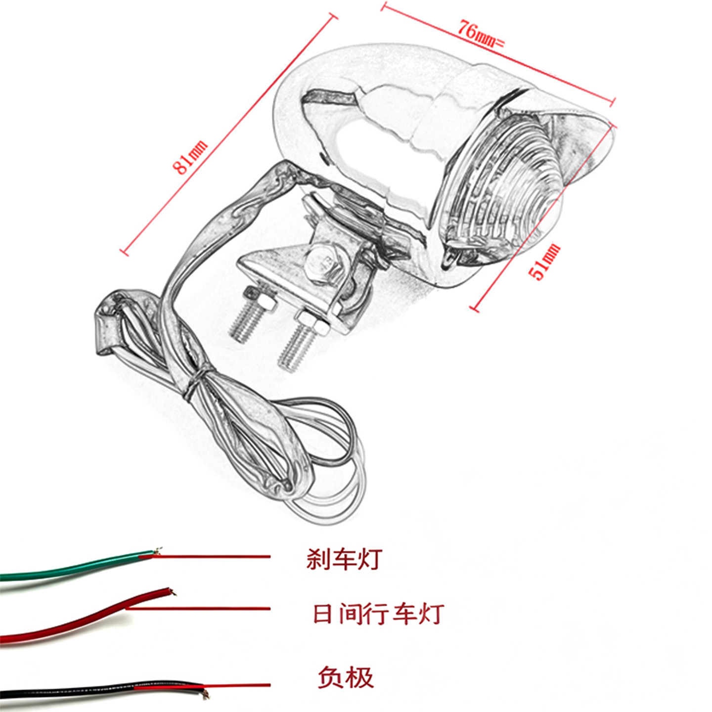 Harley Retro Modified Turn Signal Lights in Old School Style, All-Metal Black Electroplated Direction Signal Indicator
