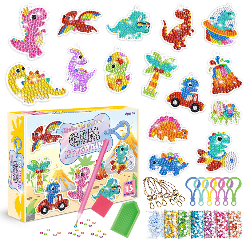 Kit de pintura con diamantes DIY 5D de unicornio/sirena, rhinestones, llavero con diamantes, adornos