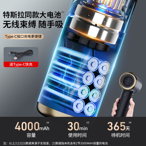 Car-mounted wireless vacuum cleaner, multi-function powerful blow-vacuum home small handheld high-power blower