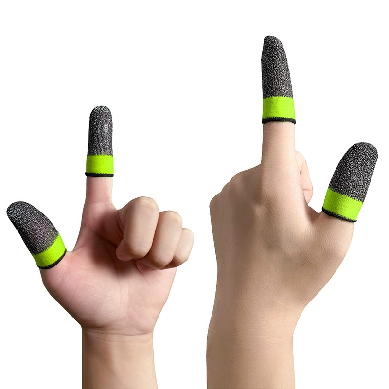 Gaming Finger Sleeves, Silver-Fiber Conductive 18‑pin, Breathable Touchscreen, 45×25 mm