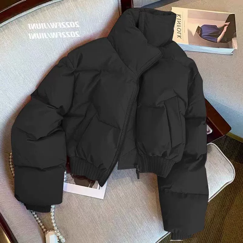 Сплошной цвет нишевых хлопчатобумажных пальто с воротником 2023 осенью и зимой