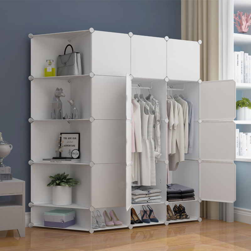 Simple armario de plástico de la fábrica al por mayor de montaje de Combinación libre de bricolaje montado resina pieza mágica armario de almacenamiento