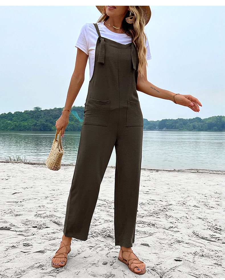 Women's Daily Vintage Style Solid Color Ankle-length Jumpsuits display picture 4