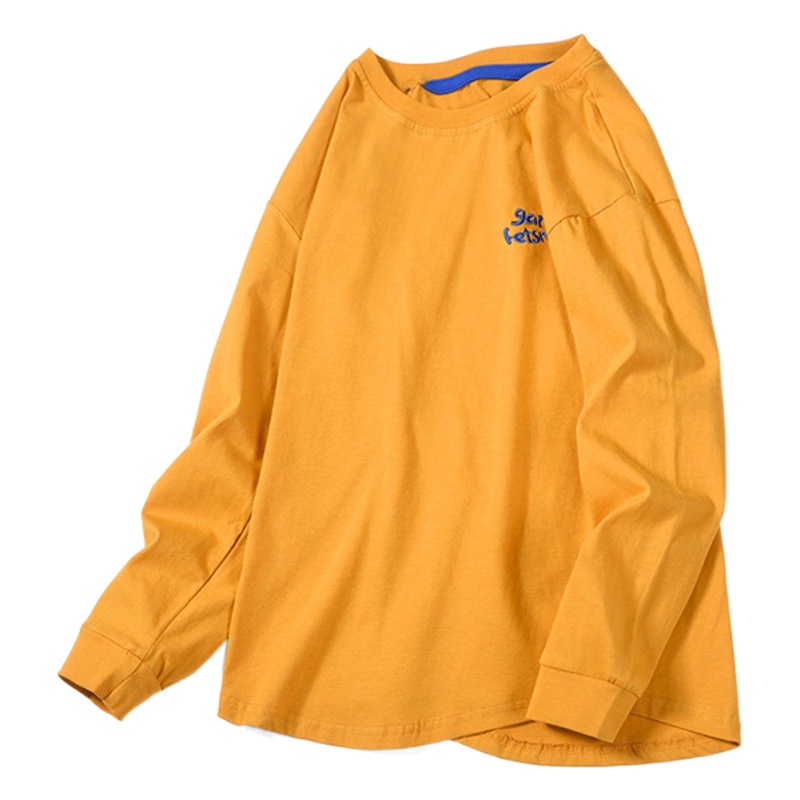 Ropa para niños Primavera y otoño Estilo coreano Nuevos niños de manga larga al por mayor Camisa de color sólido para niños medianos y grandes Camisa de fondo para niños Camiseta de manga larga para niños grandes