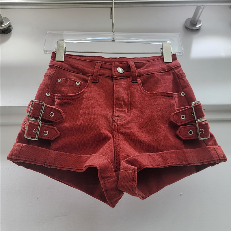 Pantalón Corto Denim con Dobladillo de Cintura Baja para Verano