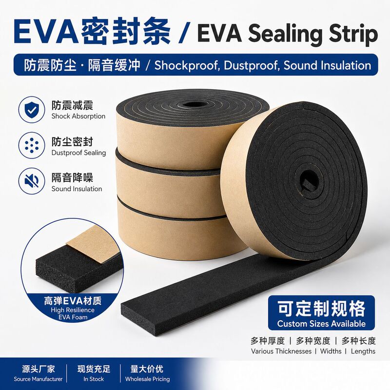 Eva Single-Sided Adhesive Foam Sheet Anti-Vibration Dustproof Electrical Cabinet Box Eva Sealing Strip Door and Window Anti-Collision Soundproof Foam Adhesive