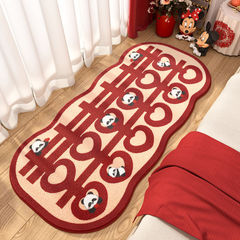 中國紅喜慶羊絨地毯多喜婚慶地毯兒童清新床邊加厚加絨地墊