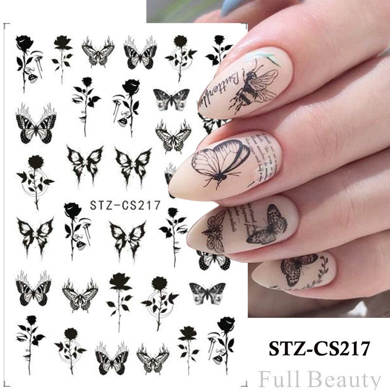 国境を越えた新しいネイルシールins水彩ぼかしレトロなバラのバックシール卸売りnail|undefined