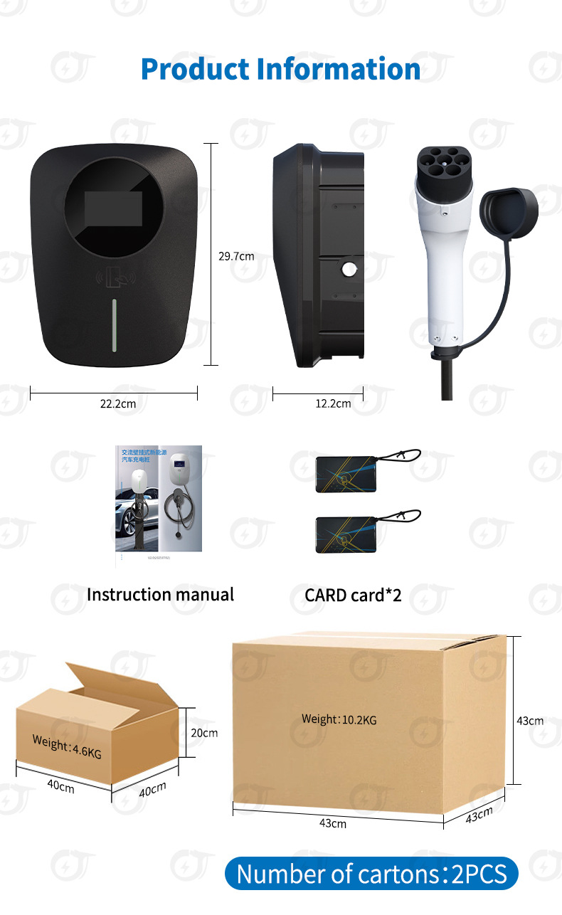Cross-border export national standard GB/T pure copper charging gun 3.5kw car charger BYD wall-mounted charging station