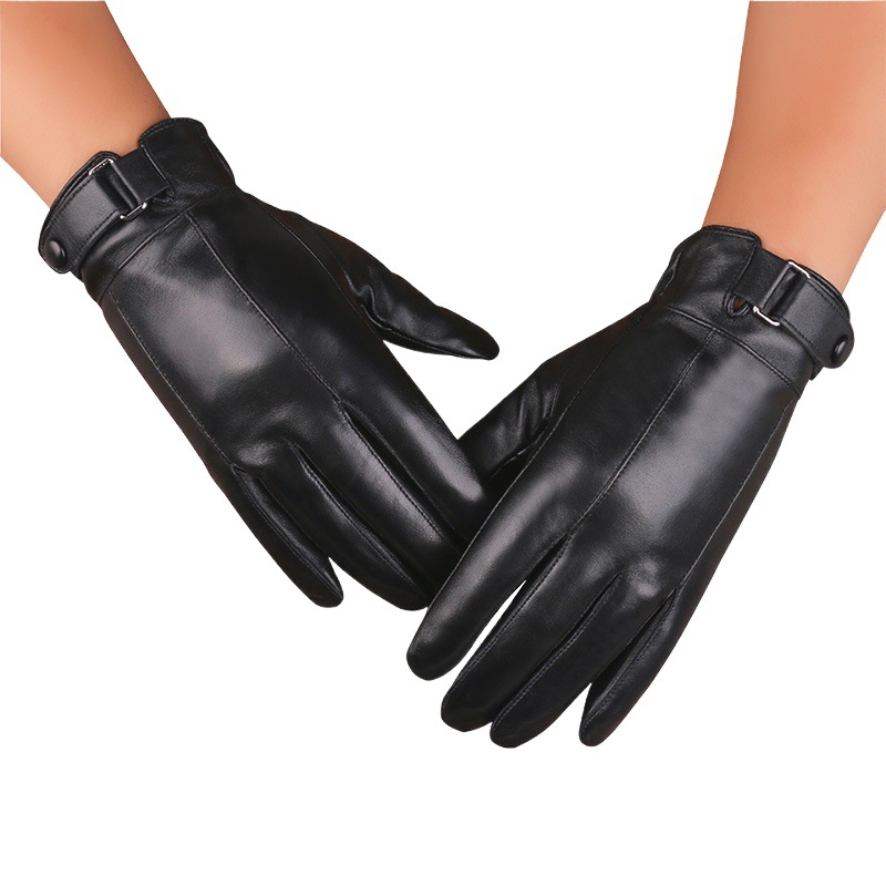 Otoño e Invierno guantes de piel de oveja de los hombres al aire libre de conducción a prueba de frío caliente real piel de oveja moda pantalla táctil guantes de cuero