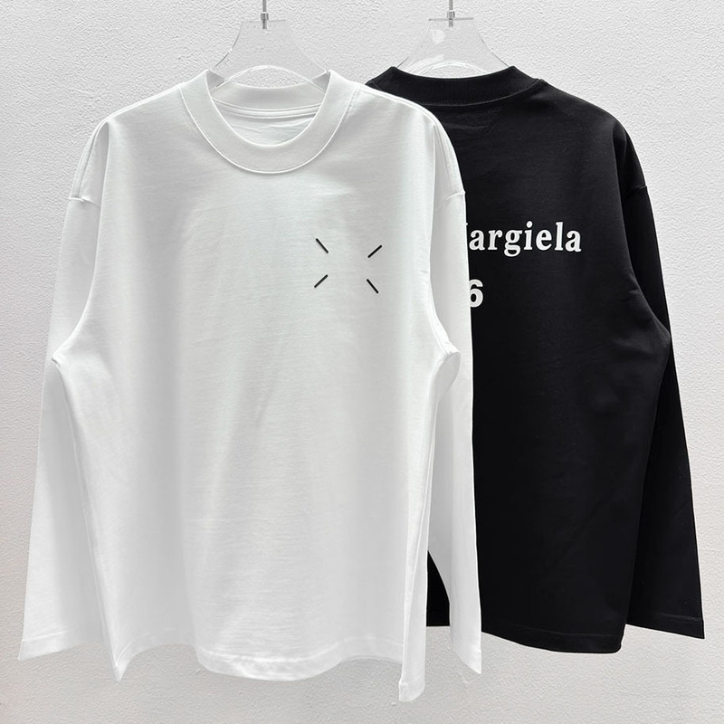 Maisonmargiela Wang Jiaer's Same Style Heavyweight Pure Cotton Unisex Loose High-Quality Long-Sleeve T-Shirt